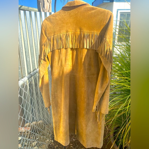 CAROLE LITTLE 💯 SUEDE LEATHER FRINGE COAT - Picture 2 of 7